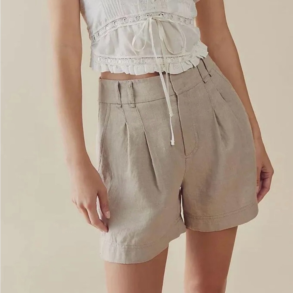 Free People Tan High Waist Shorts